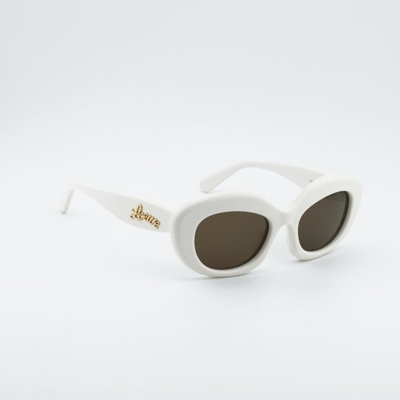 Loewe LW40153I 25E Sunglasses Ivory Cat Eye Frame, Brown Lenses main image 8